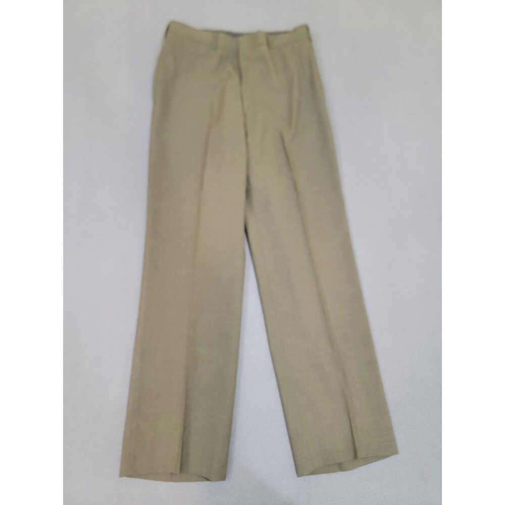 Vintage US Military Pants Mens 32R‎ Green Poly Wool Tropical Dress Uniform 80s